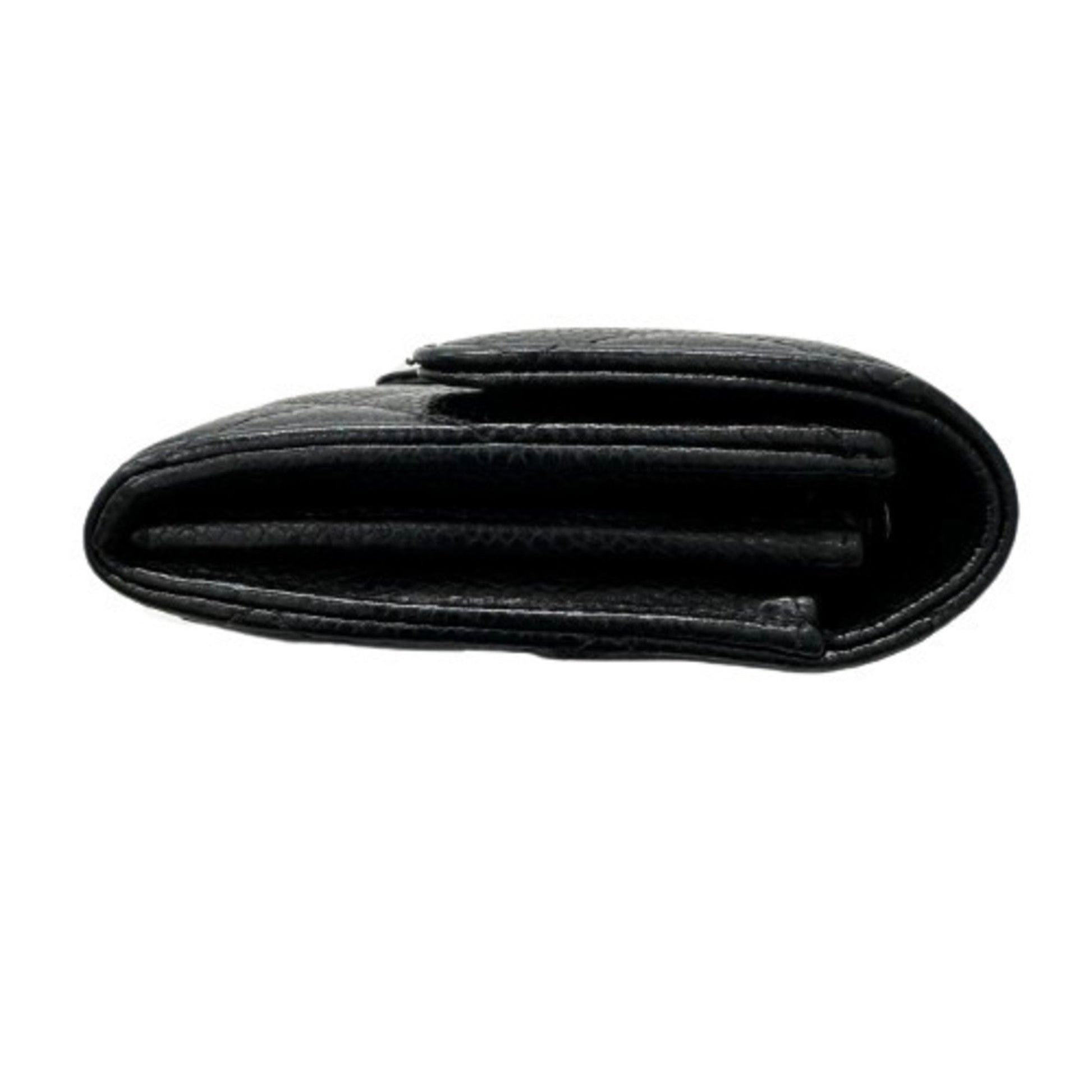 Chanel Coco Mark, Black, Leather, wallet
