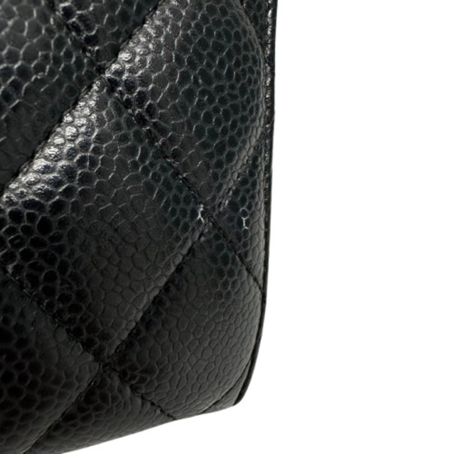 Chanel Coco Mark, Black, Leather, wallet