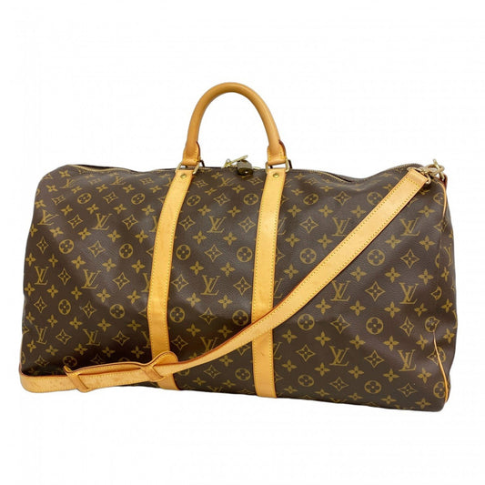 Louis Vuitton Keepall Bandouliere 55, Brown, Canvas, travel