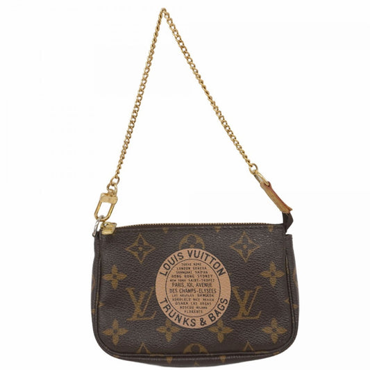Louis Vuitton Mini Pochette Accessoires, Brown, Canvas, clutch