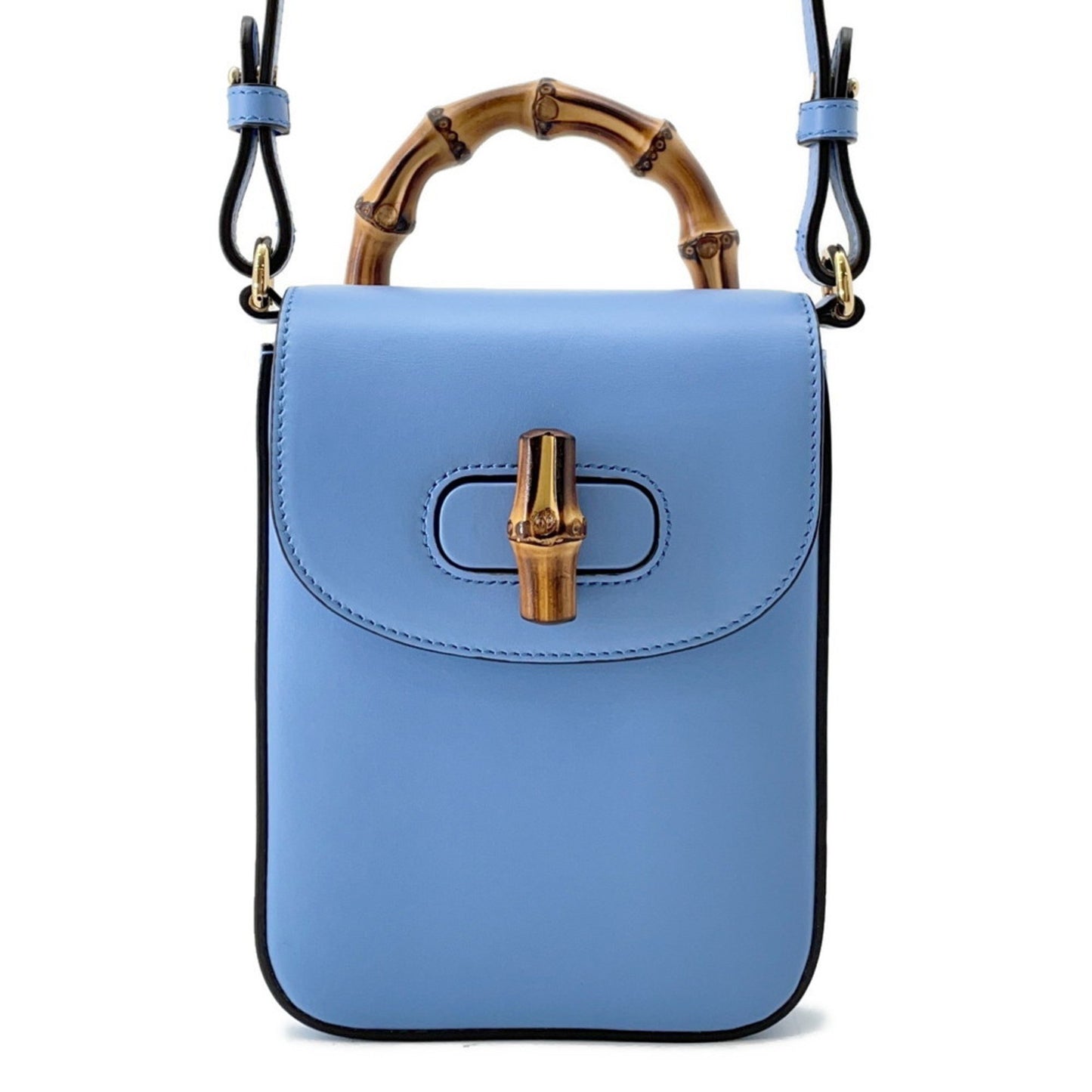 Gucci Bamboo, Blue, Leather, shoulder