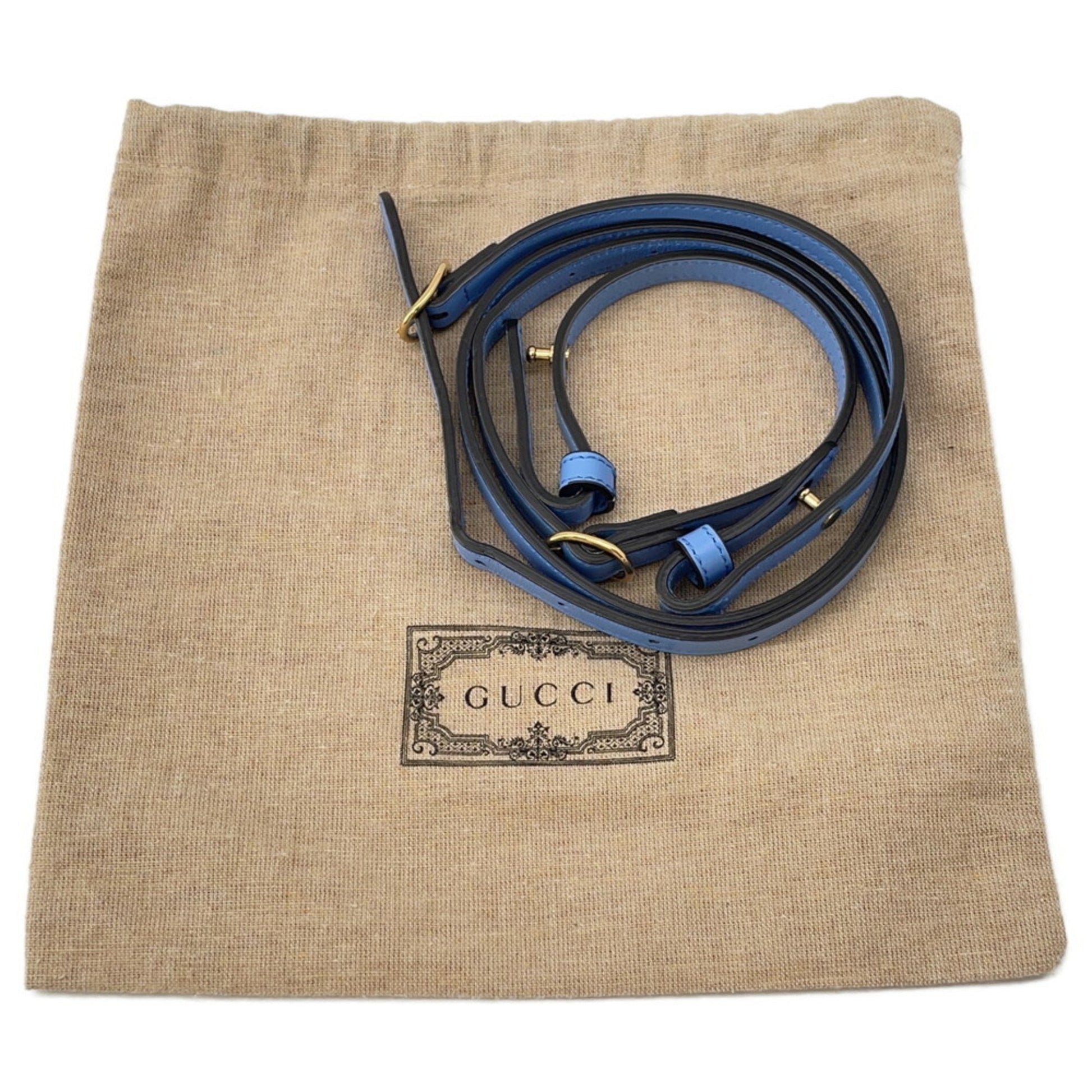 Gucci Bamboo, Blue, Leather, shoulder