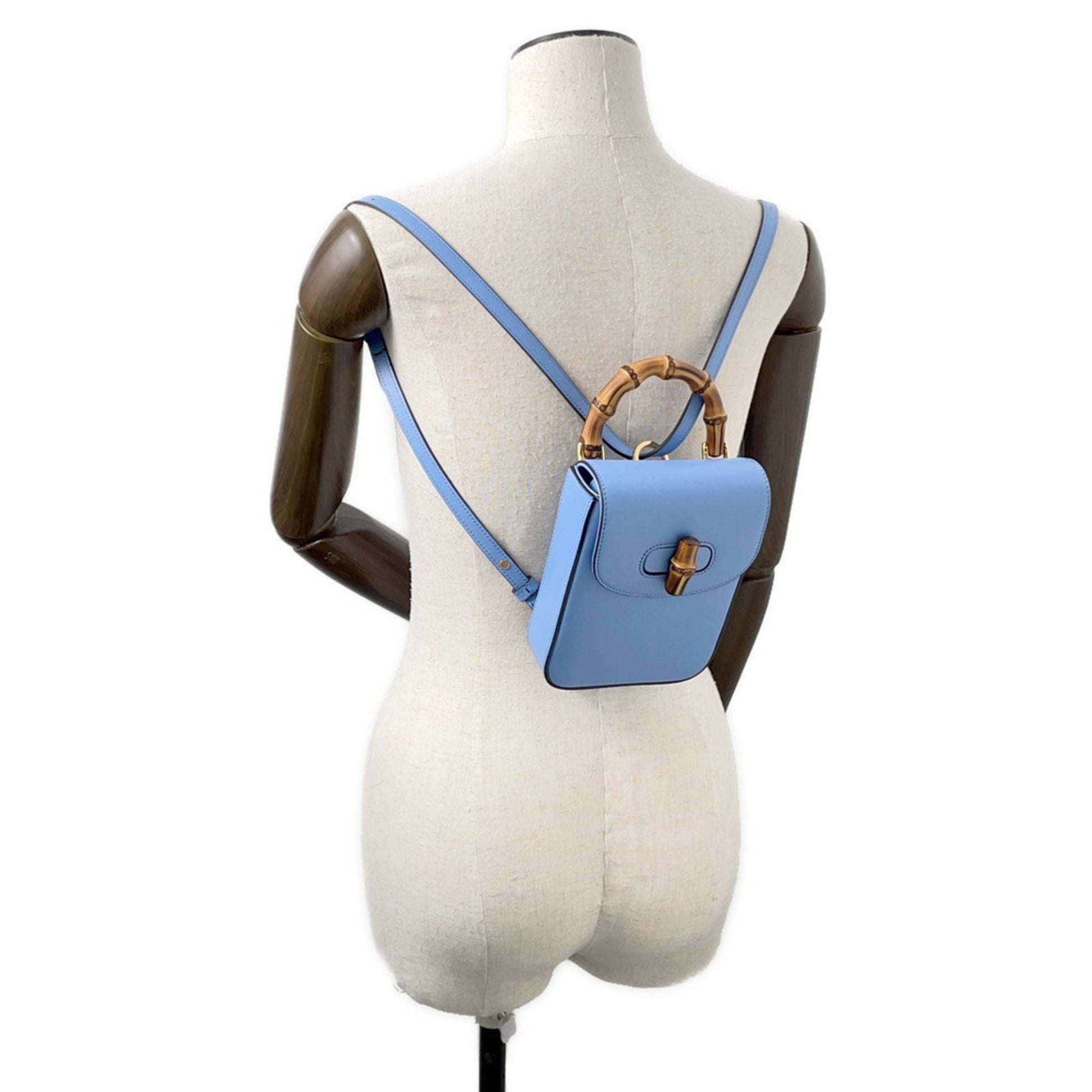 Gucci Bamboo, Blue, Leather, shoulder