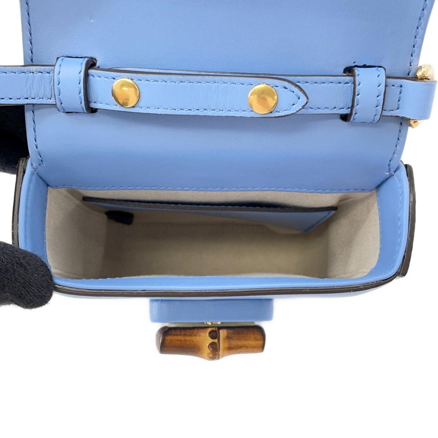 Gucci Bamboo, Blue, Leather, shoulder