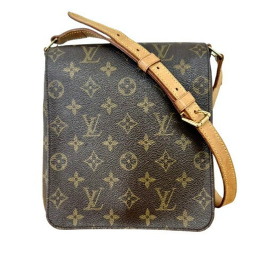 Louis Vuitton Musette Salsa, Brown, Canvas, shoulder
