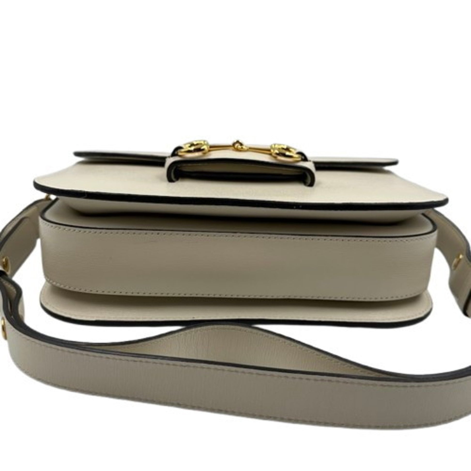 Gucci Horsebit, White, Leather, shoulder