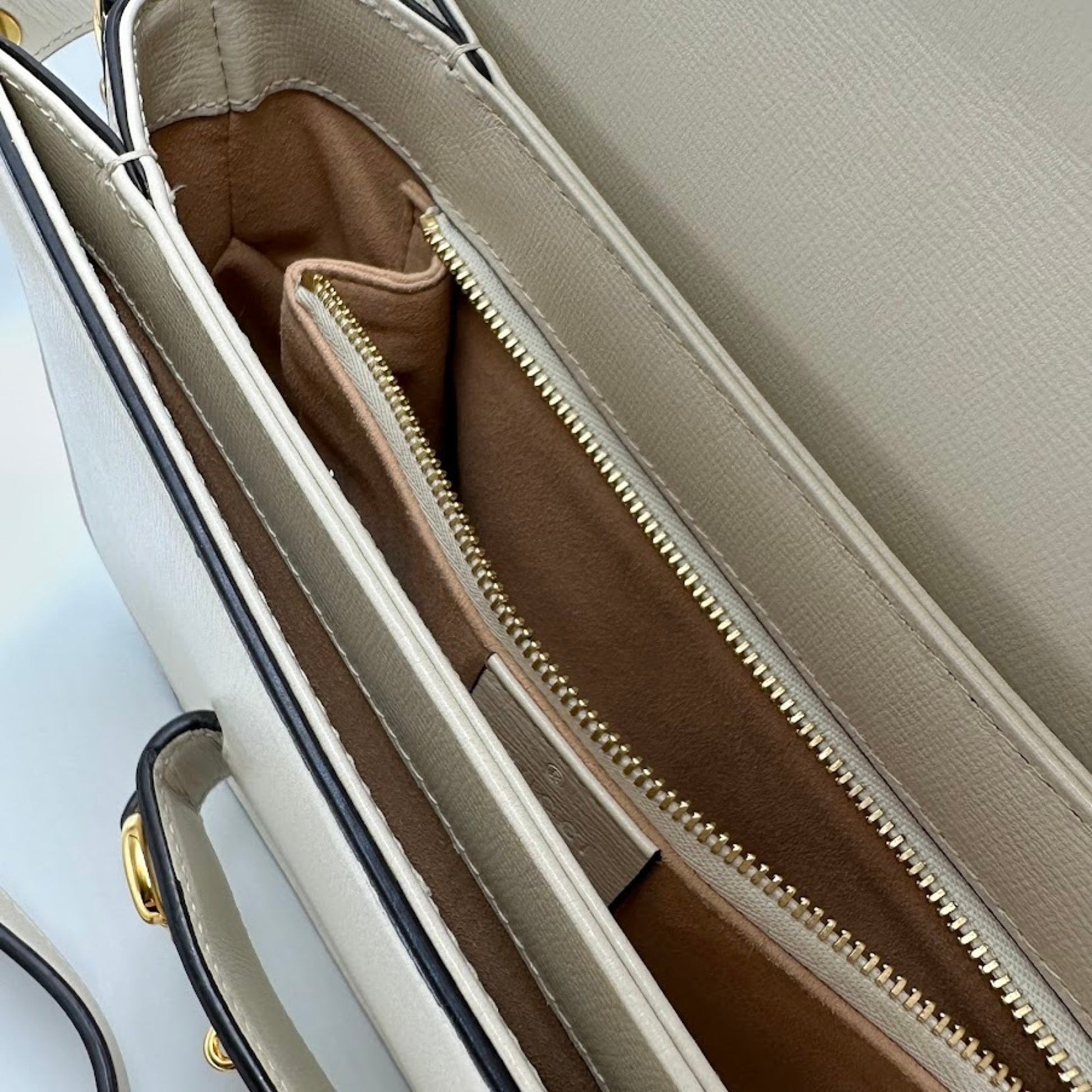 Gucci Horsebit, White, Leather, shoulder
