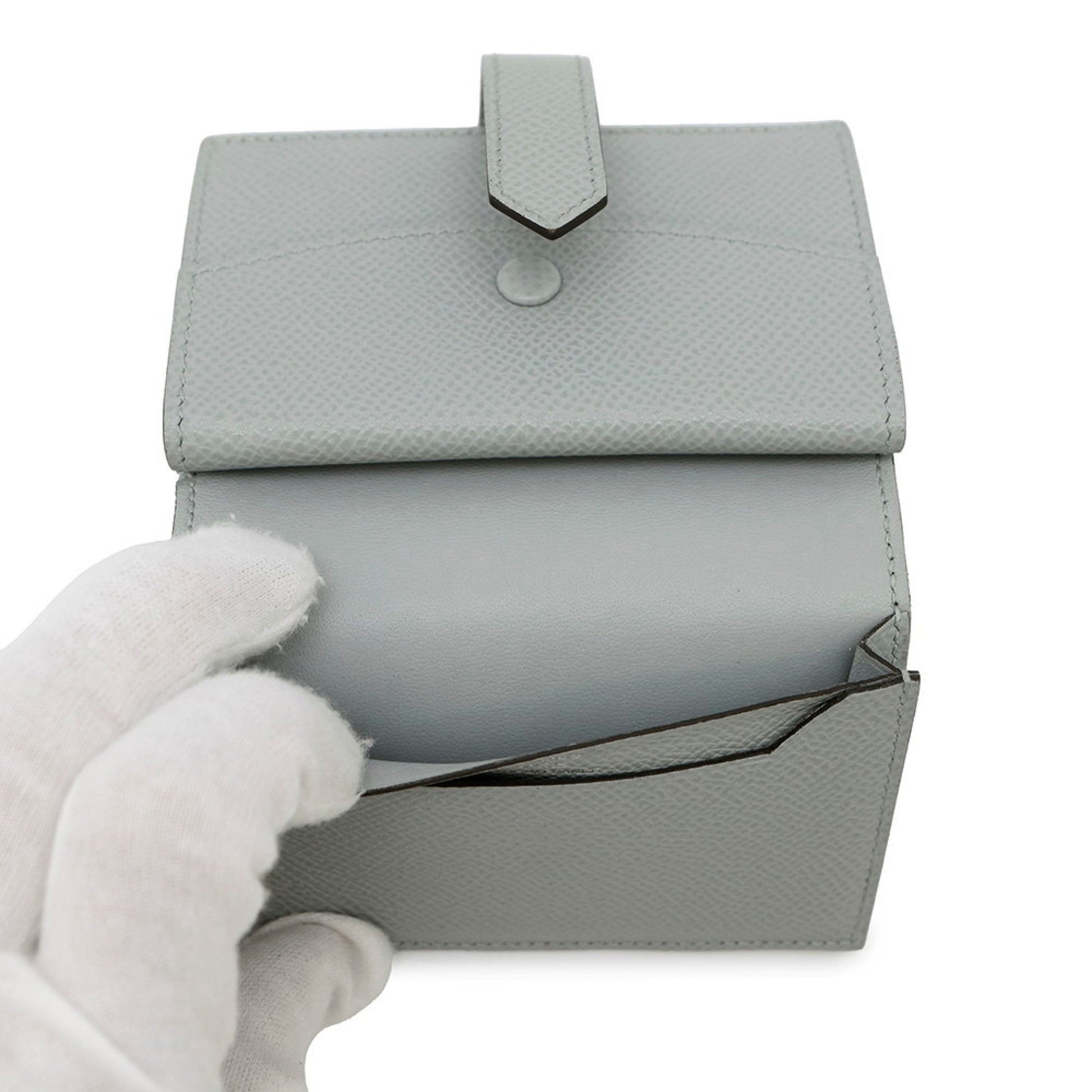 Hermès Béarn, Blue, Leather, wallet