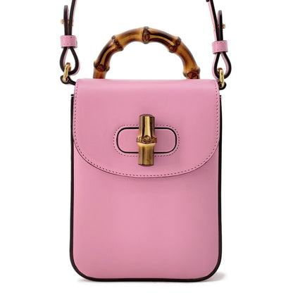 Gucci Bamboo, Pink, Leather, clutch