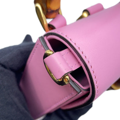 Gucci Bamboo, Pink, Leather, clutch