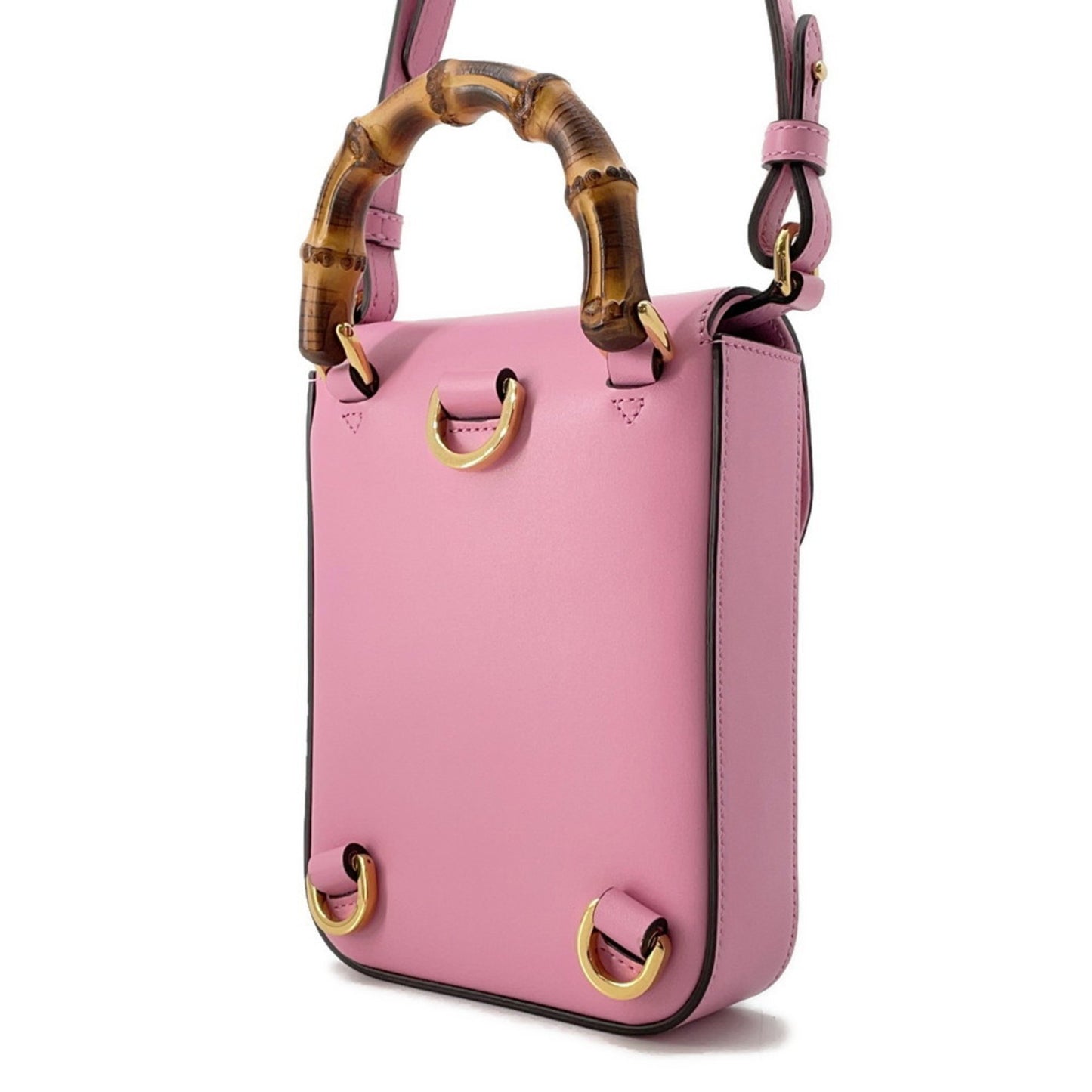 Gucci Bamboo, Pink, Leather, clutch