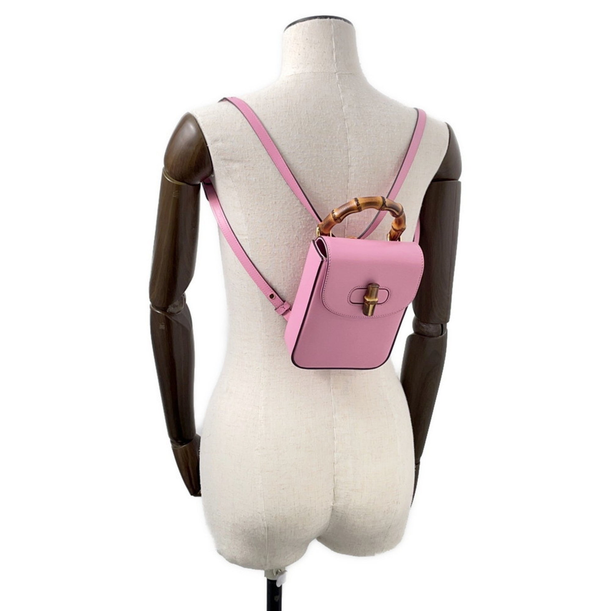 Gucci Bamboo, Pink, Leather, clutch