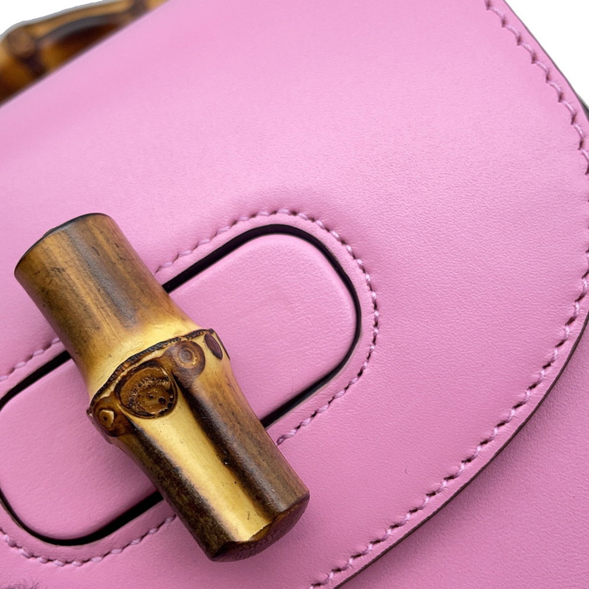 Gucci Bamboo, Pink, Leather, clutch