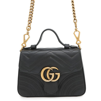Gucci Marmont, Black, Leather, handbag