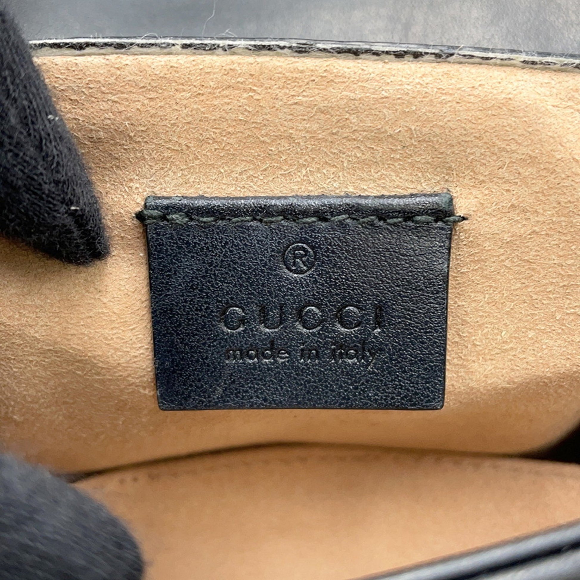Gucci Marmont, Black, Leather, handbag