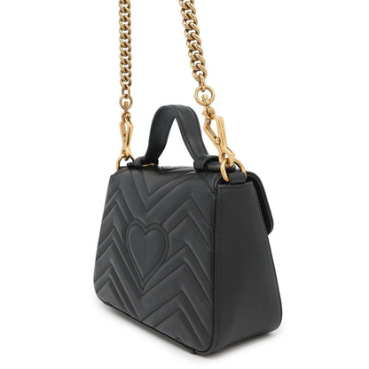 Gucci Marmont, Black, Leather, handbag