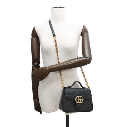 Gucci Marmont, Black, Leather, handbag