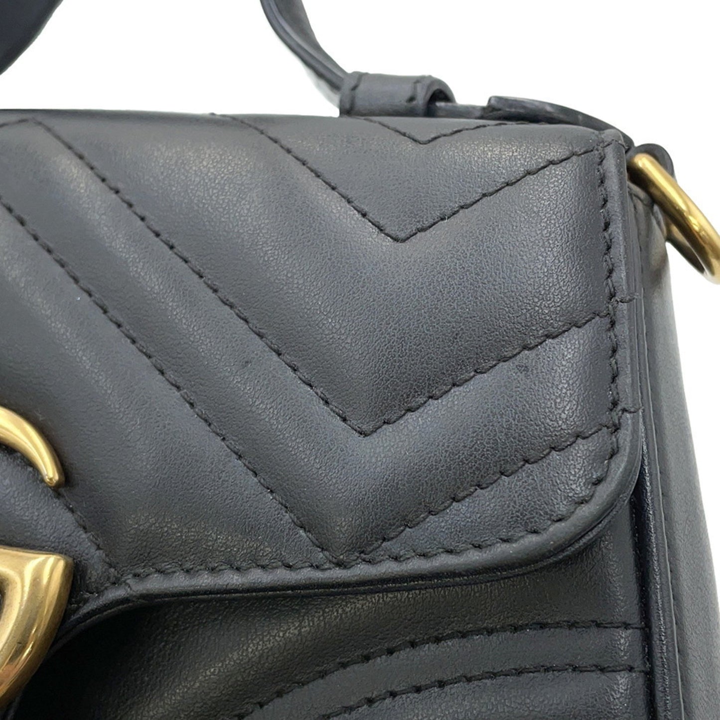 Gucci Marmont, Black, Leather, handbag