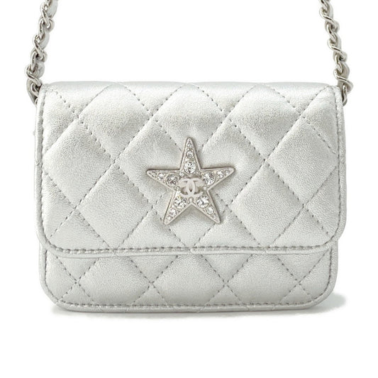 Chanel Coco Mark, Silver, Leather, shoulder