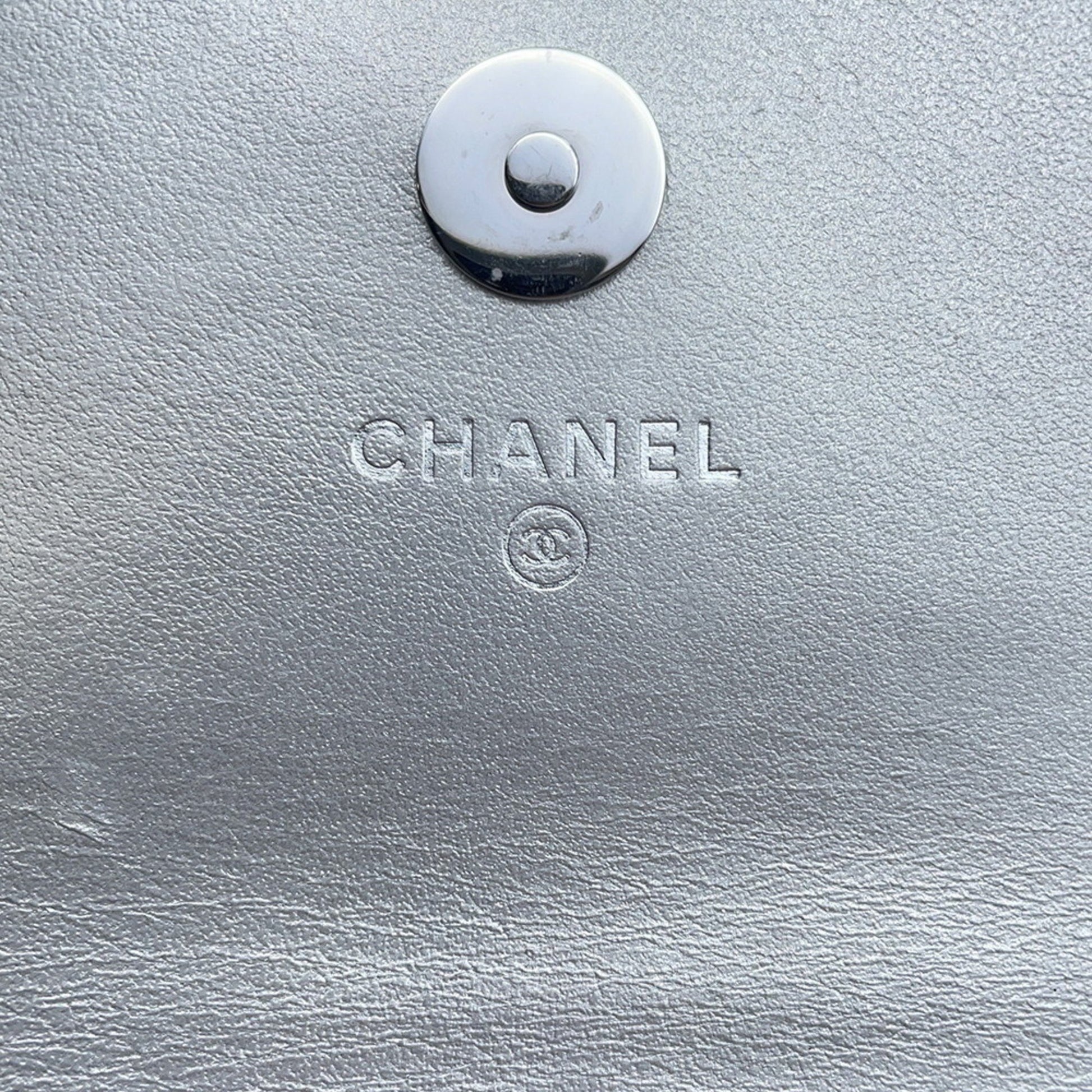 Chanel Coco Mark, Silver, Leather, shoulder