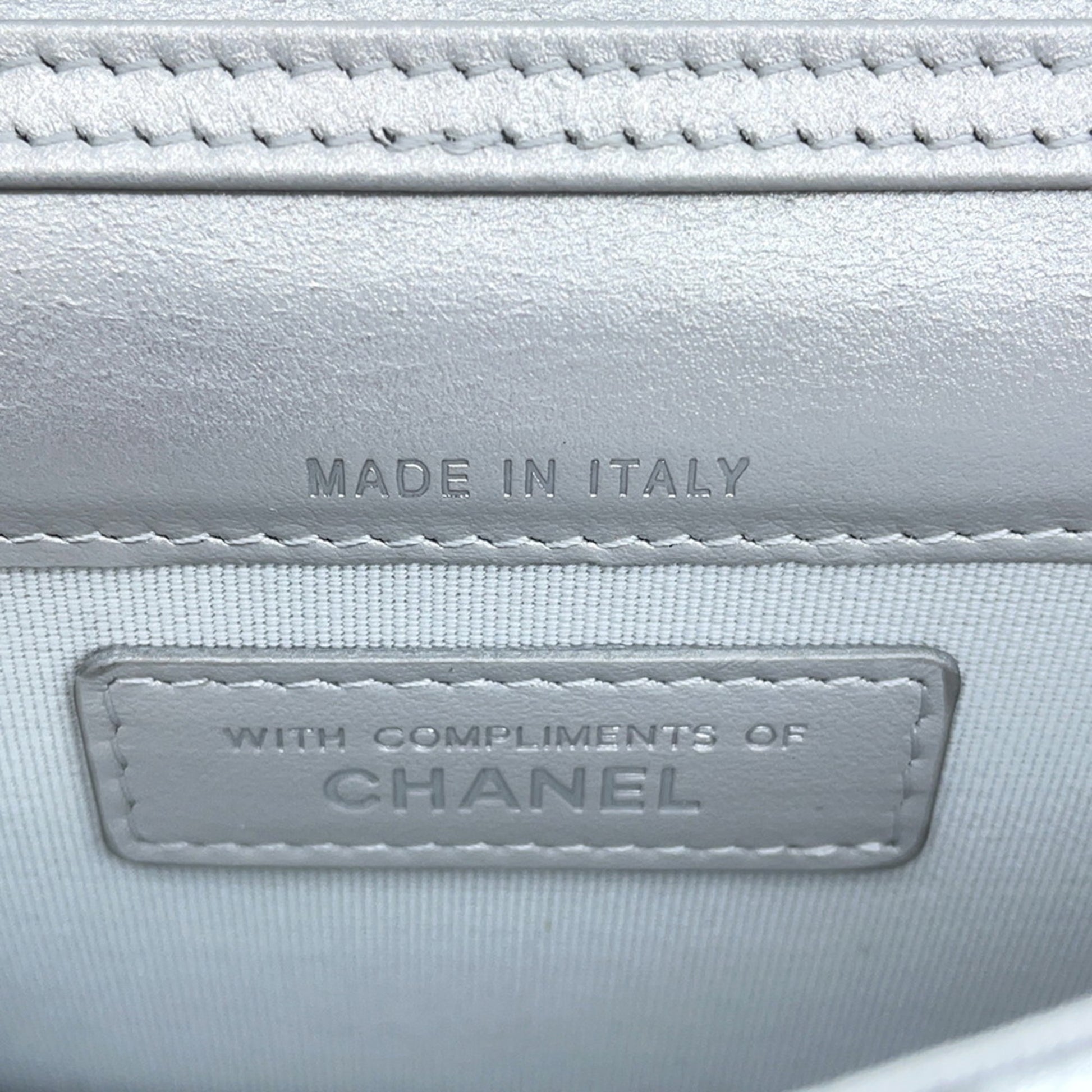 Chanel Coco Mark, Silver, Leather, shoulder