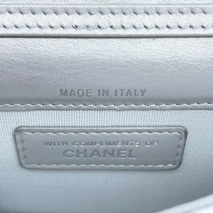 Chanel Coco Mark, Silver, Leather, shoulder