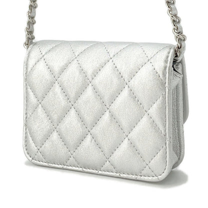 Chanel Coco Mark, Silver, Leather, shoulder
