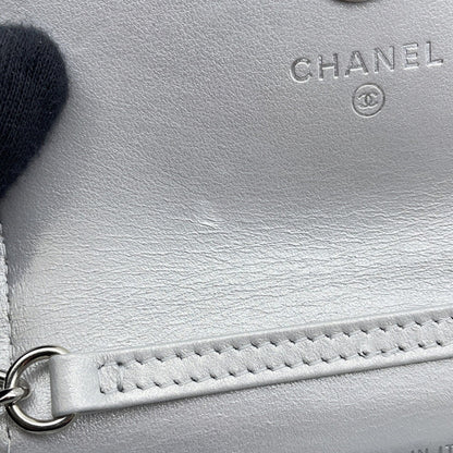 Chanel Coco Mark, Silver, Leather, shoulder