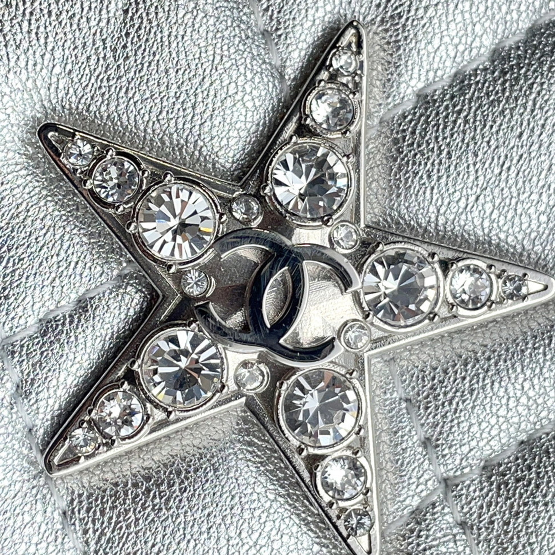 Chanel Coco Mark, Silver, Leather, shoulder