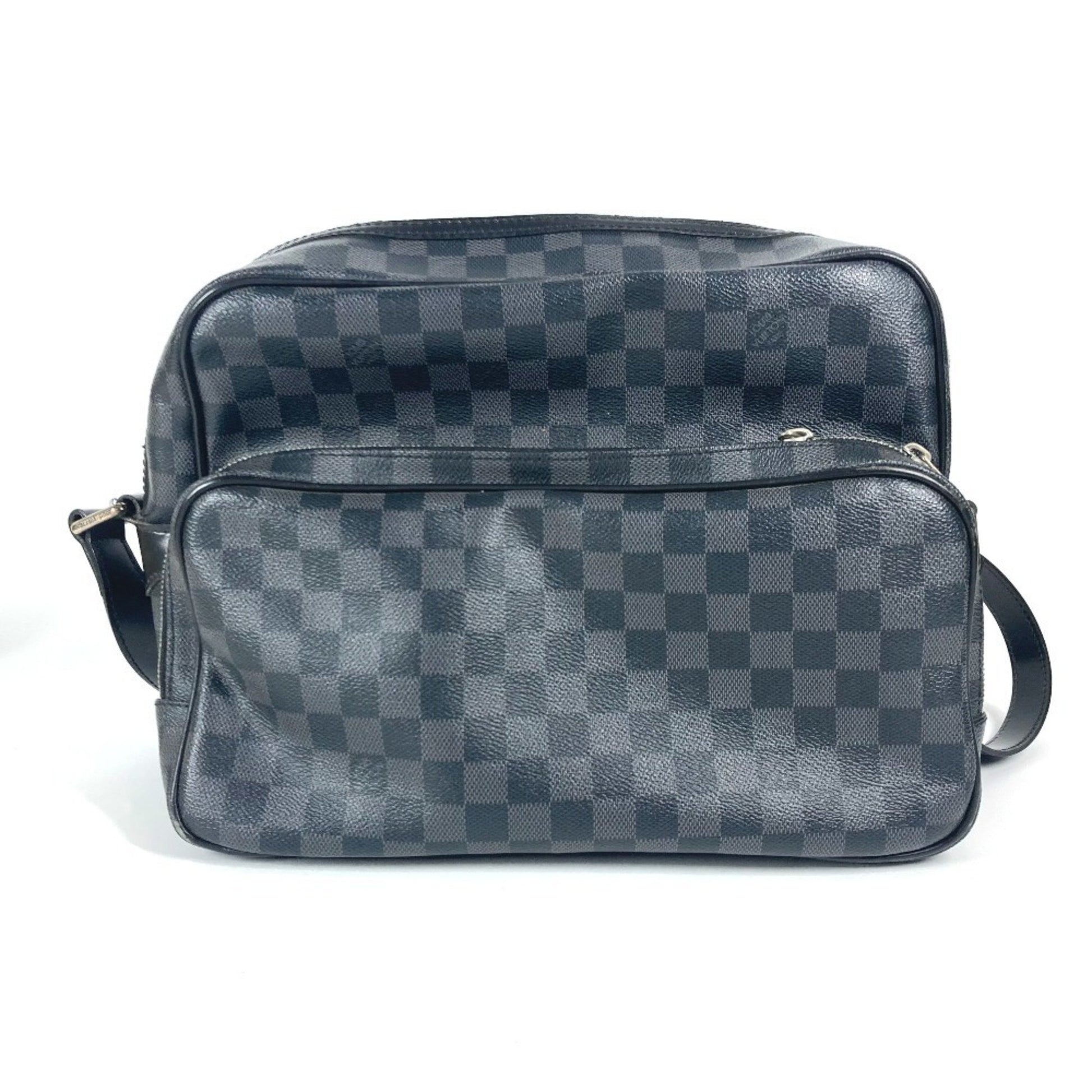 Louis Vuitton Leoh, Black, Canvas, shoulder