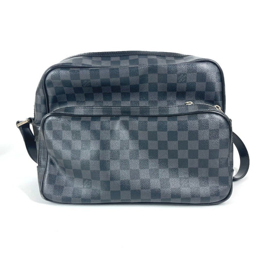 Louis Vuitton Leoh, Black, Canvas, shoulder