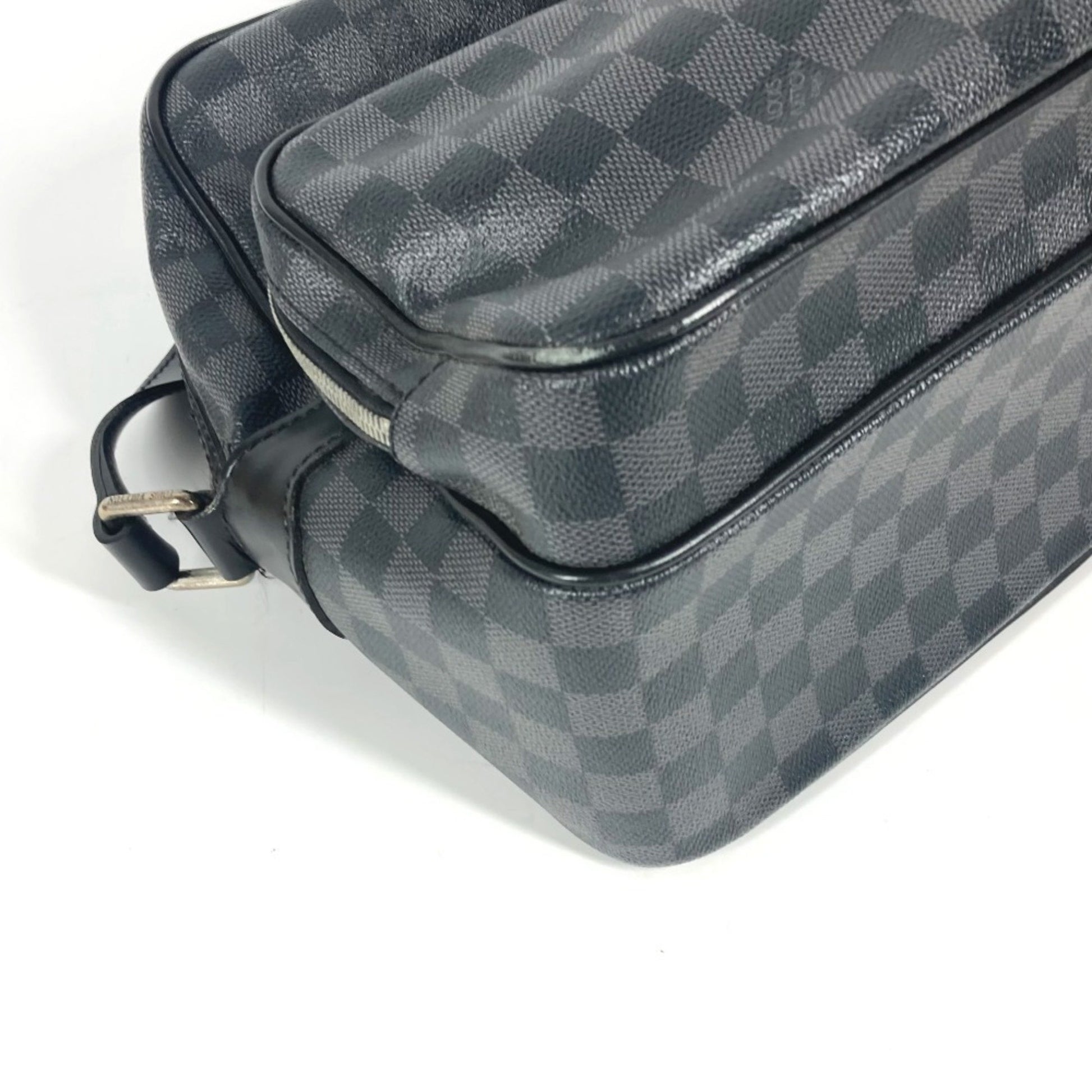Louis Vuitton Leoh, Black, Canvas, shoulder
