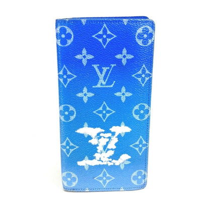 Louis Vuitton Brazza, Blue, Canvas, wallet