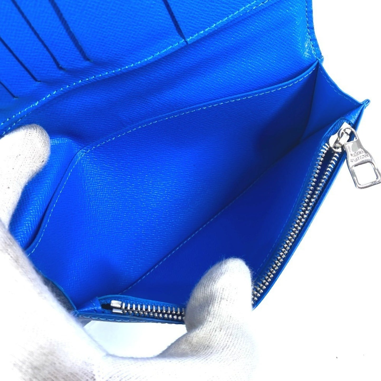 Louis Vuitton Brazza, Blue, Canvas, wallet