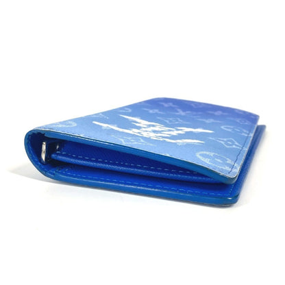 Louis Vuitton Brazza, Blue, Canvas, wallet