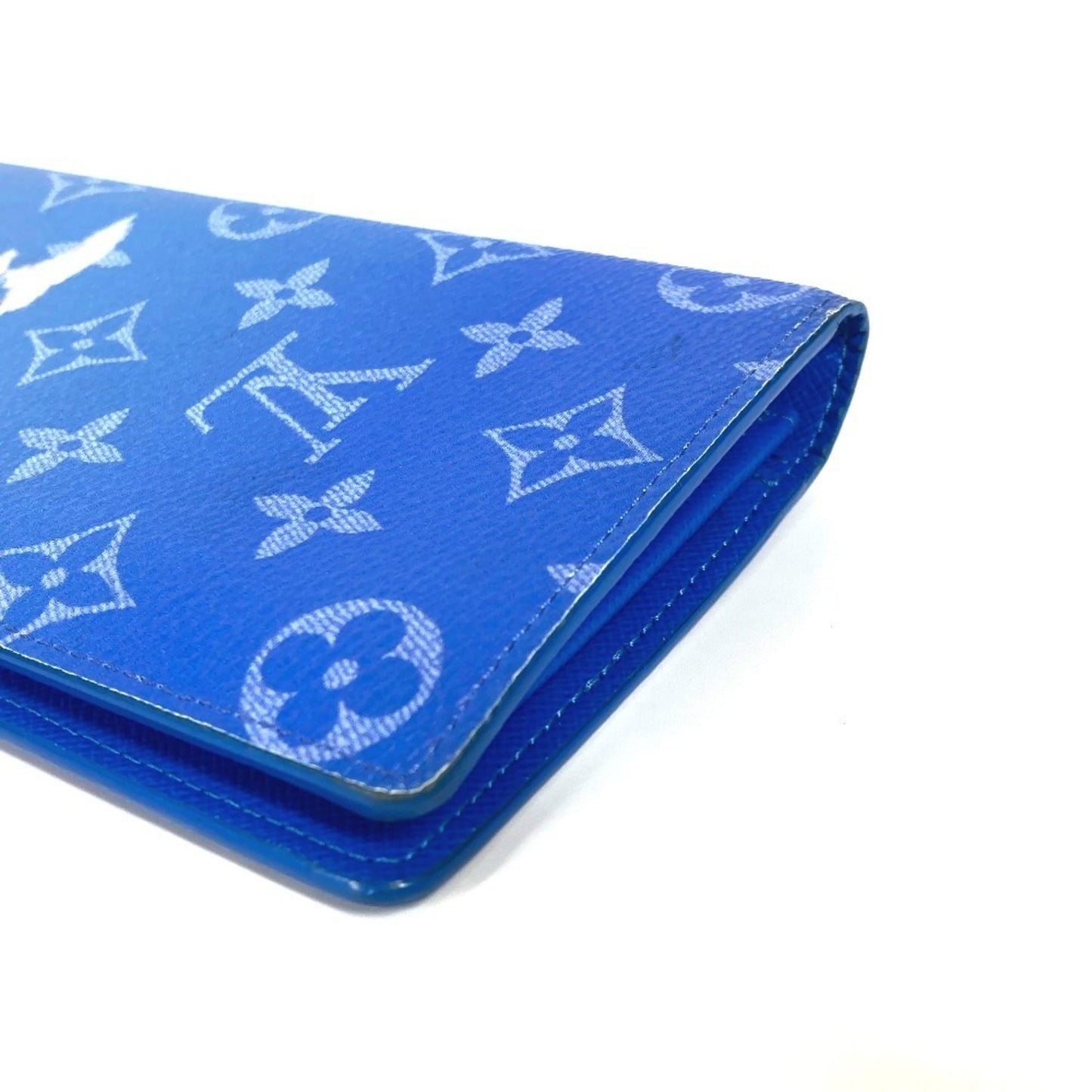 Louis Vuitton Brazza, Blue, Canvas, wallet