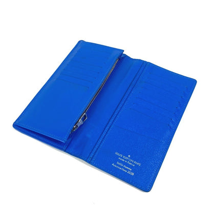 Louis Vuitton Brazza, Blue, Canvas, wallet