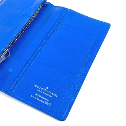 Louis Vuitton Brazza, Blue, Canvas, wallet