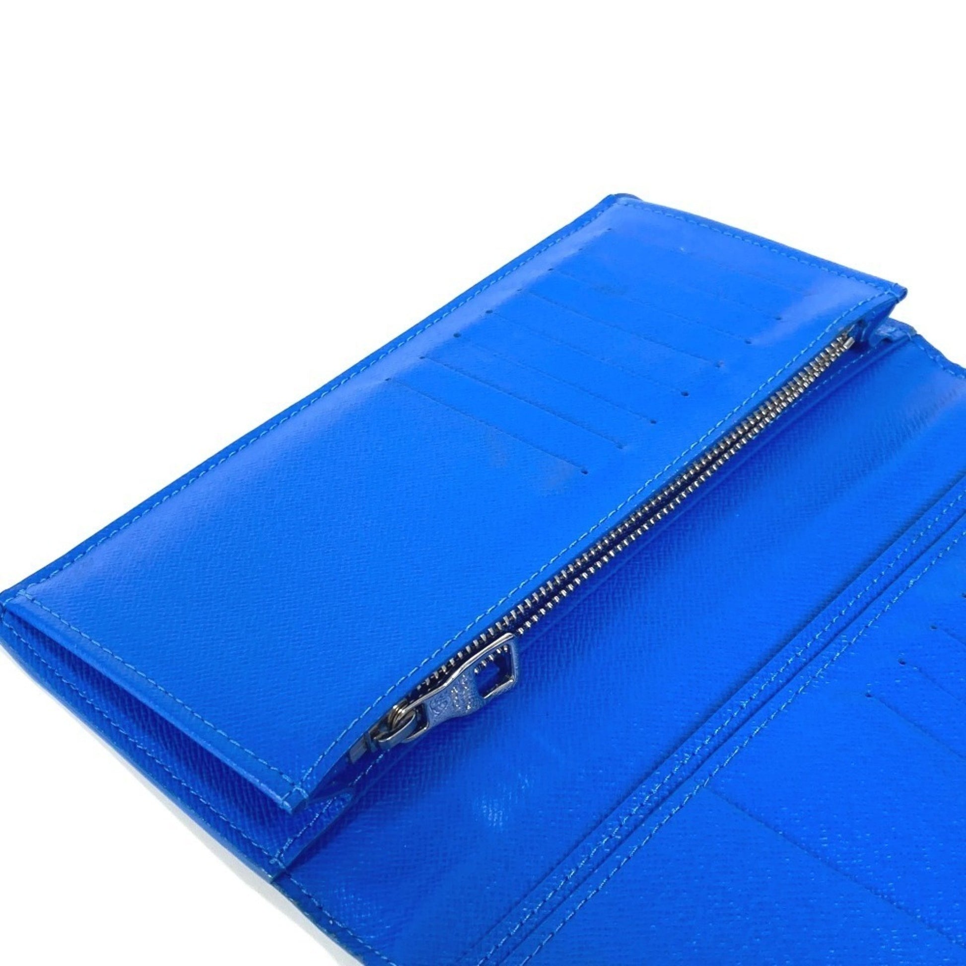 Louis Vuitton Brazza, Blue, Canvas, wallet