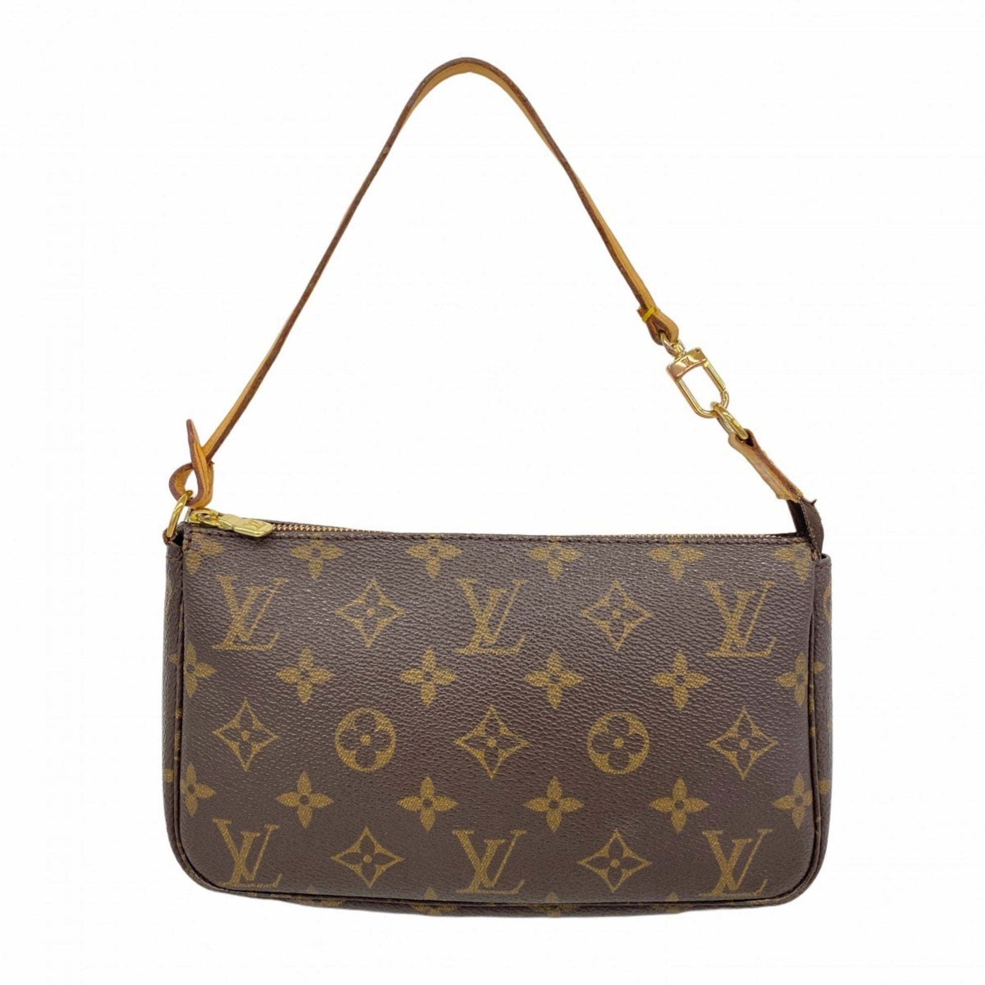 Louis Vuitton Pochette Accessoire, Brown, Canvas, clutch