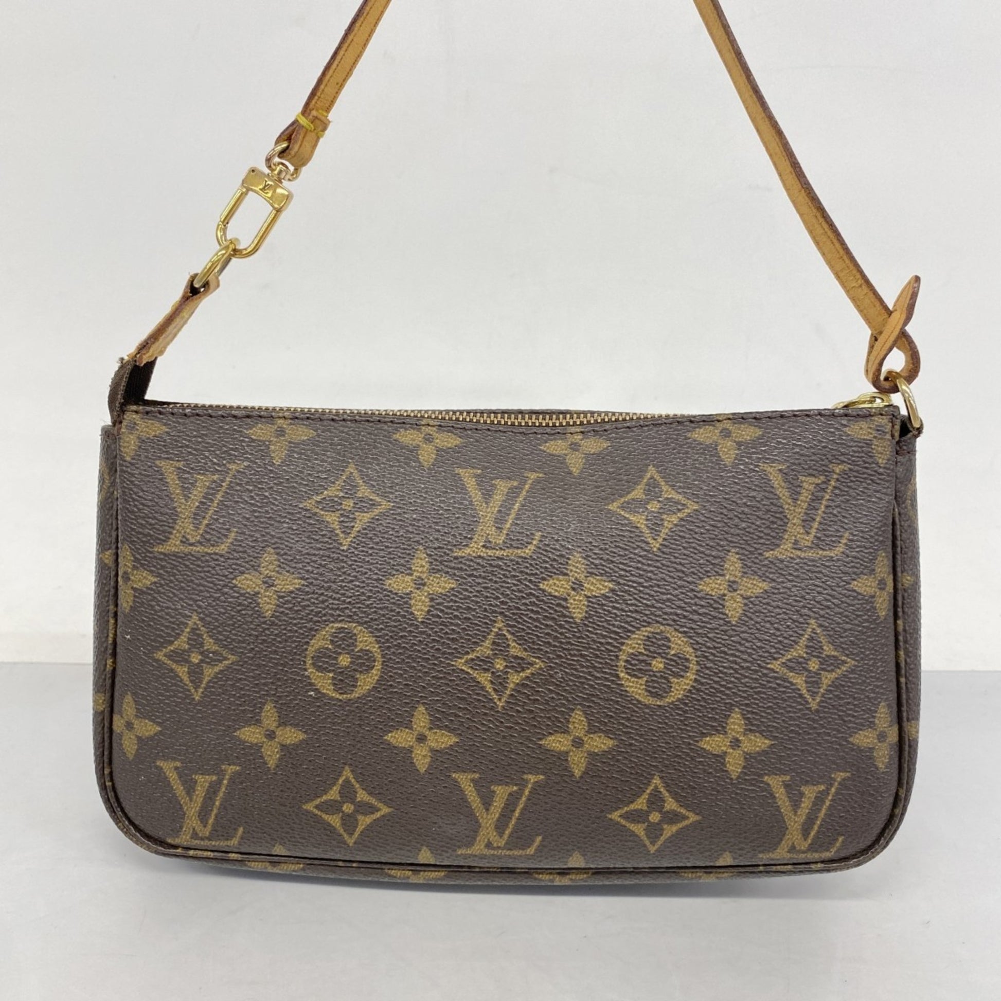 Louis Vuitton Pochette Accessoire, Brown, Canvas, clutch