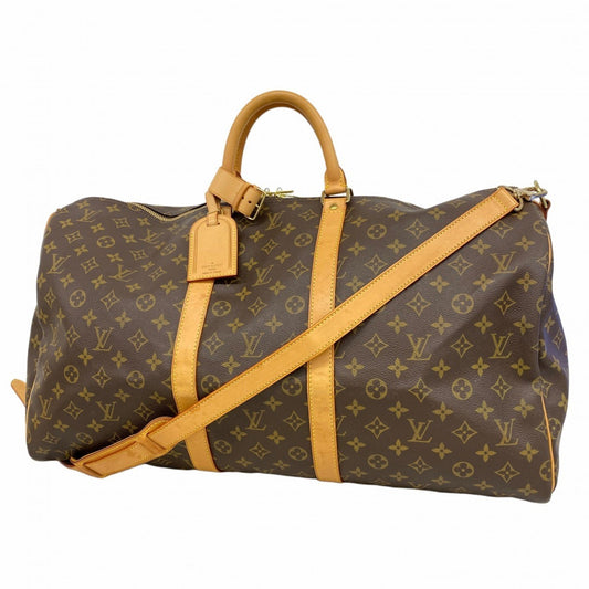 Louis Vuitton Keepall Bandouliere 55, Brown, Canvas, travel