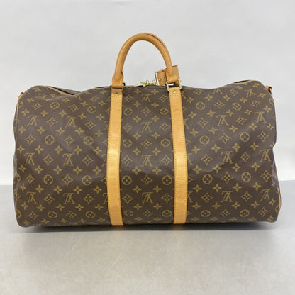 Louis Vuitton Keepall Bandouliere 55, Brown, Canvas, travel