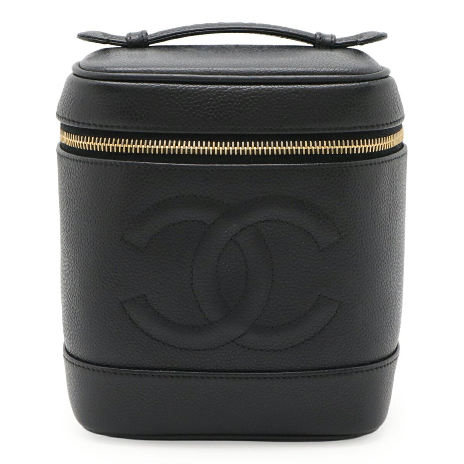 Chanel Vanity, Black, Leather, handbag