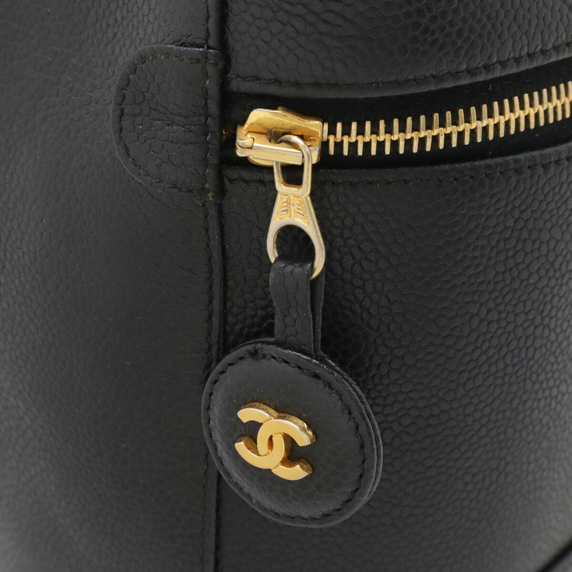 Chanel Vanity, Black, Leather, handbag