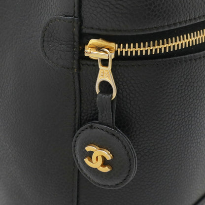 Chanel Vanity, Black, Leather, handbag