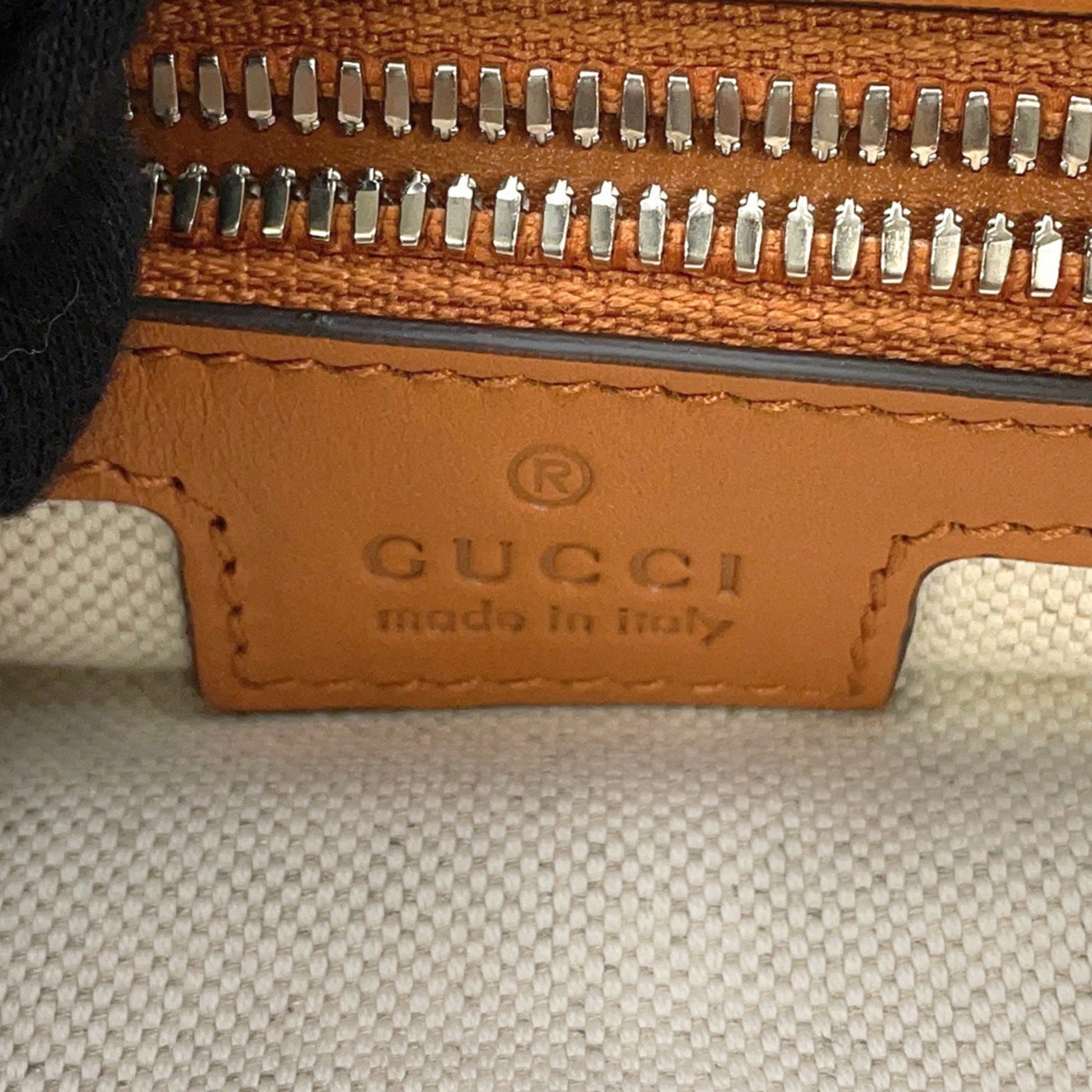 Gucci Interlocking G, Brown, Leather, backpack