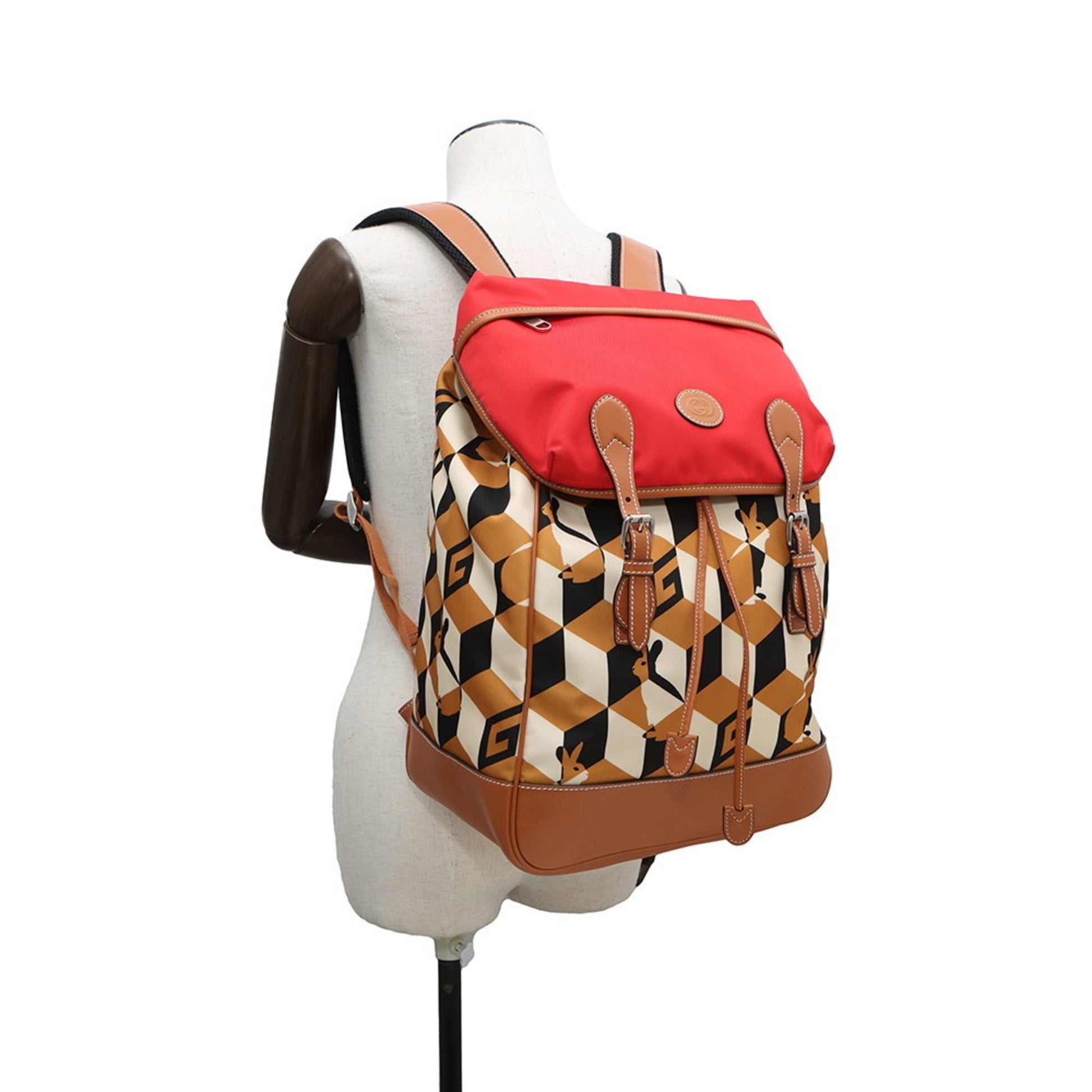Gucci Interlocking G, Brown, Leather, backpack
