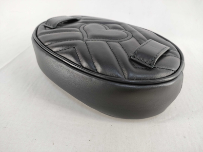 Gucci Gucci Marmont Black leather, BLACK, LEATHER, Clutche & pouche