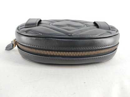 Gucci Gucci Marmont Black leather, BLACK, LEATHER, Clutche & pouche